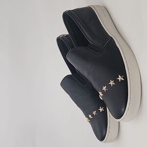 Michael Kors Keaton Gold Star Slip-On Pebbled Leather Sneaker Size 7